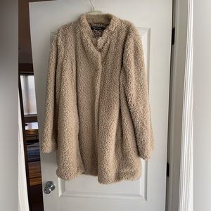 Kenneth Cole beige teddy bear coat